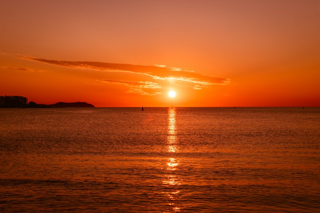 magical sunset in ibiza