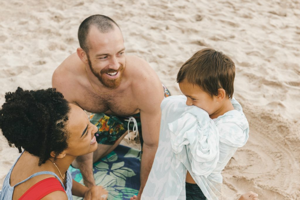 Ibiza beach with family